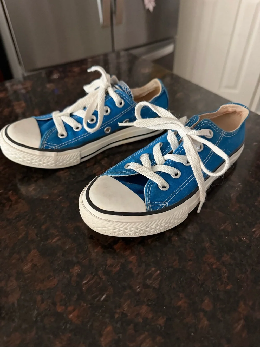 Converse Kids Low-Top Sneakers in Blue and White